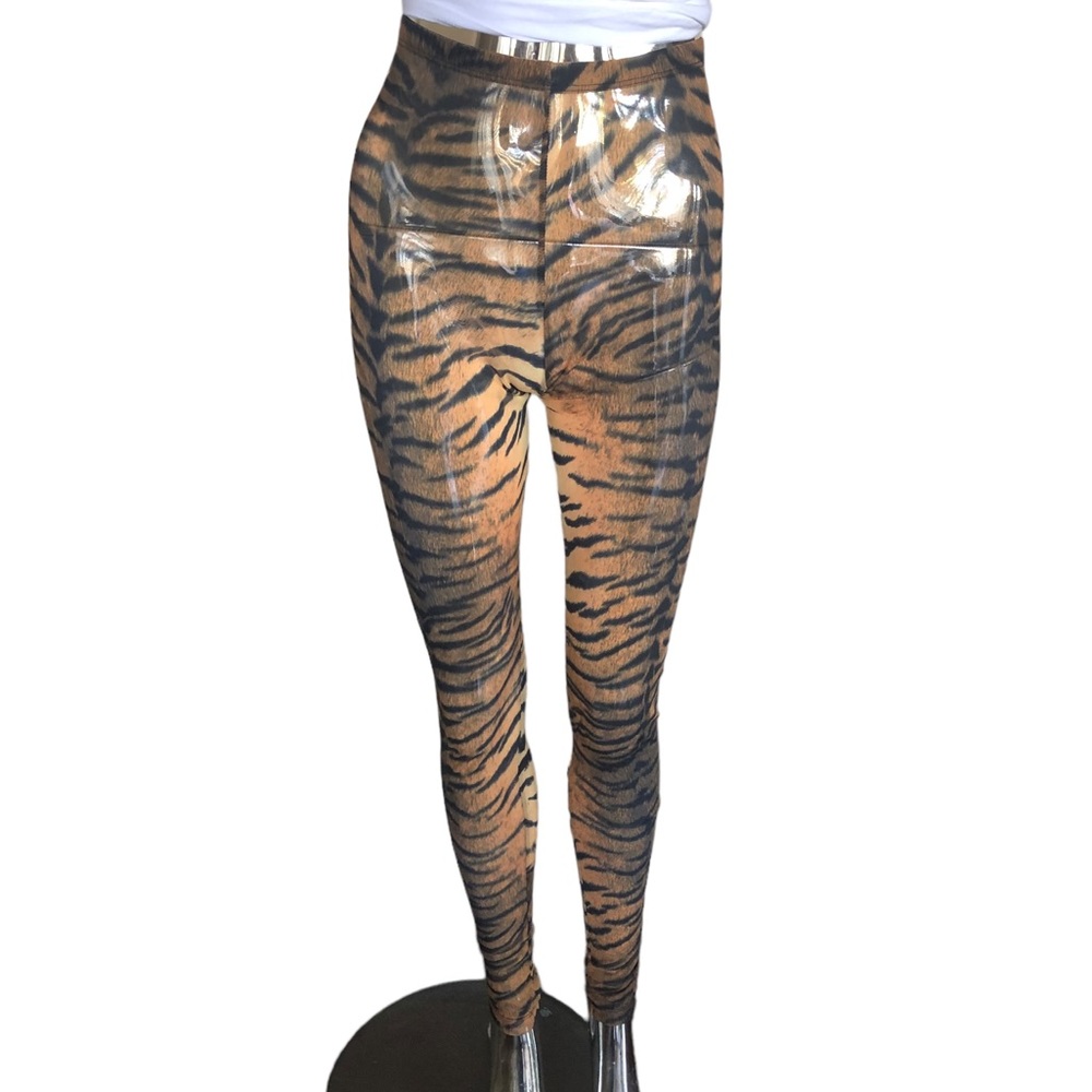 Sheer Tiger Print Leggings Size Small